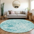 thumbnail image 1 of Addison Rugs Chantille Indoor/Outdoor Transitional Organic Teal Washable Round Rug, 8' x 8', 1 of 6