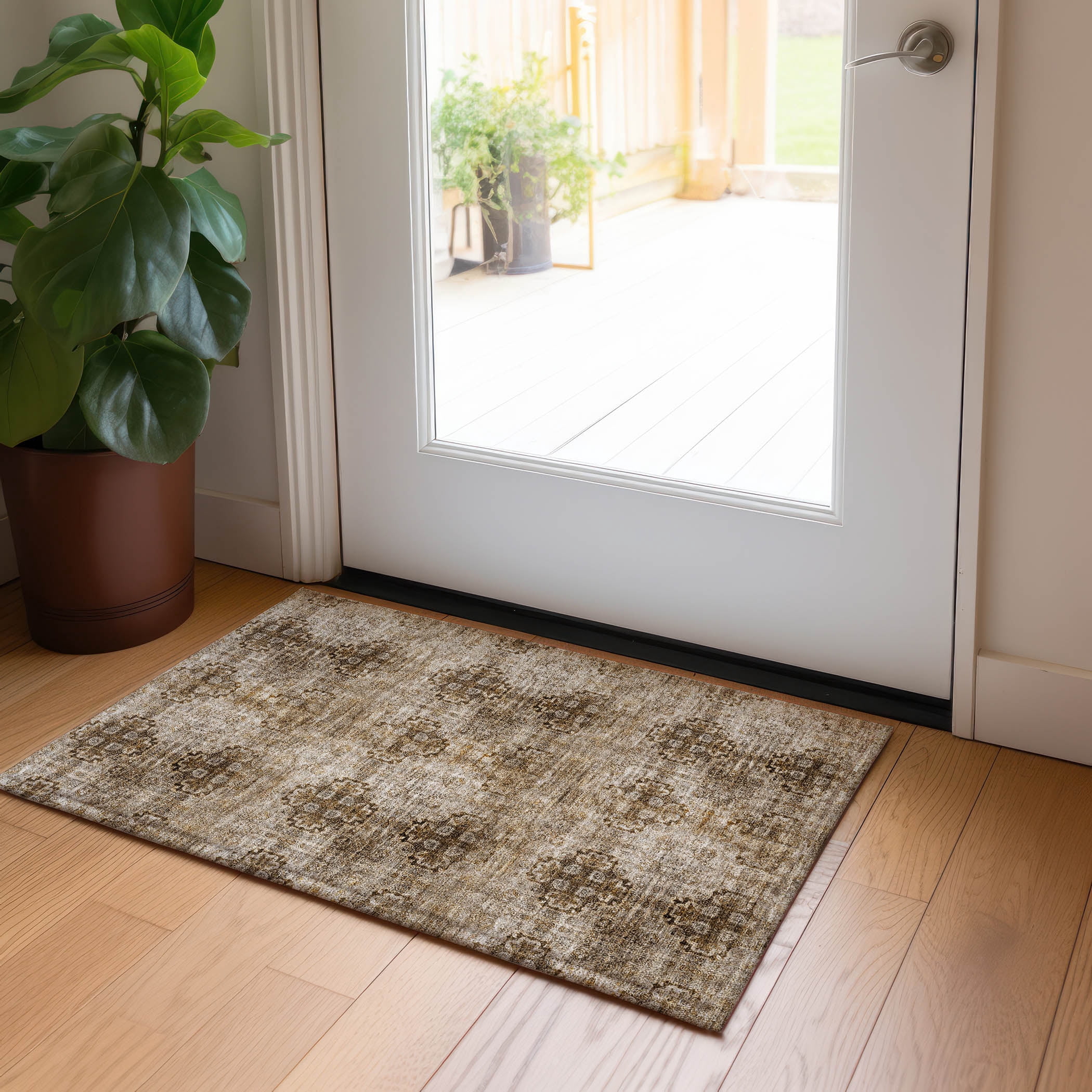 Taupe Entry Rug Addison Rugs Chantille Indoor/Outdoor Transitional Organic Taupe ...
