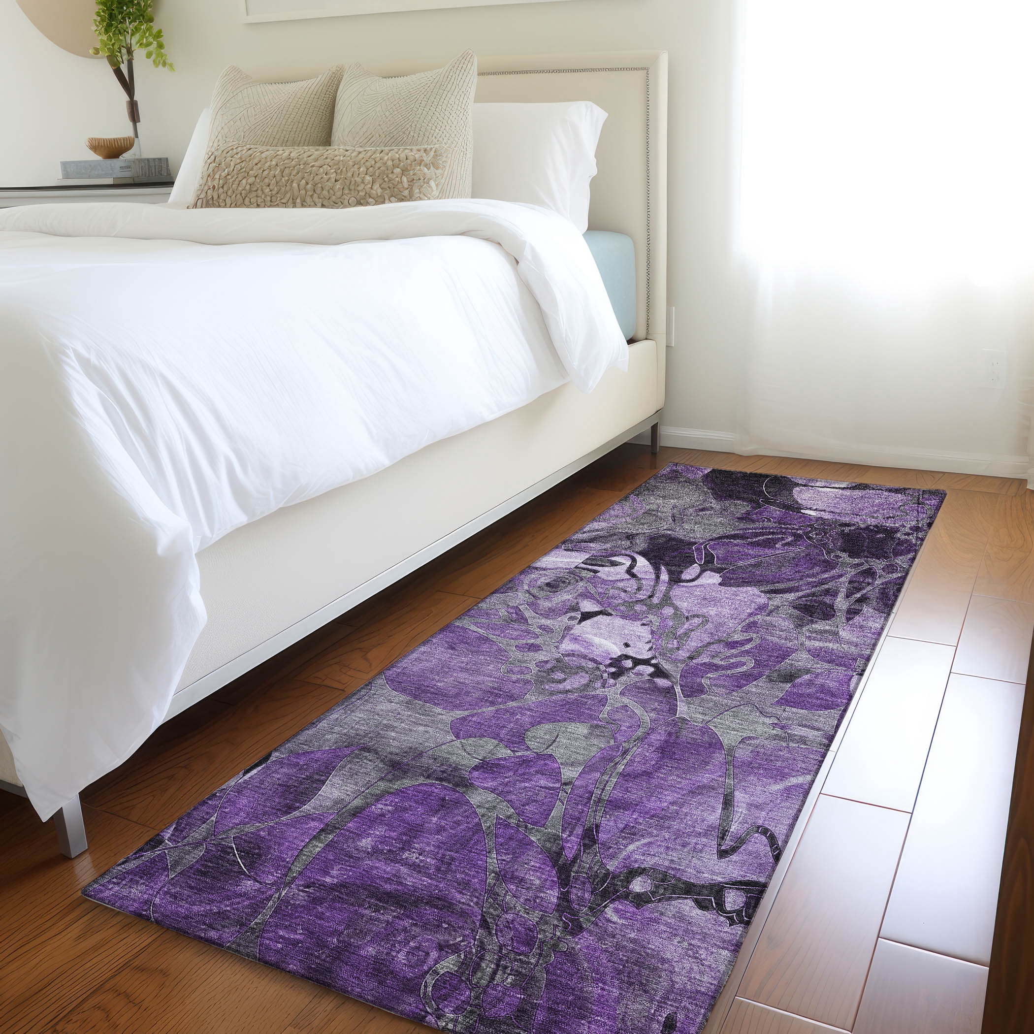 Addison Rugs Chantille Indoor/Outdoor Transitional Floral Purple ...