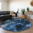 thumbnail image 1 of Addison Rugs Chantille Indoor/Outdoor Transitional Floral Navy Washable Round Rug, 8' x 8', 1 of 6