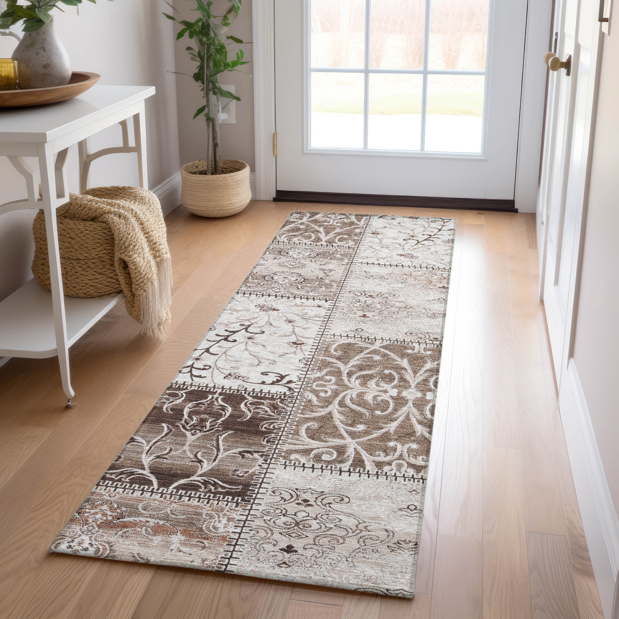 Panel Design Rug Addison Rugs Chantille Indoor/Outdoor Transitional Panel Beige Washable ...