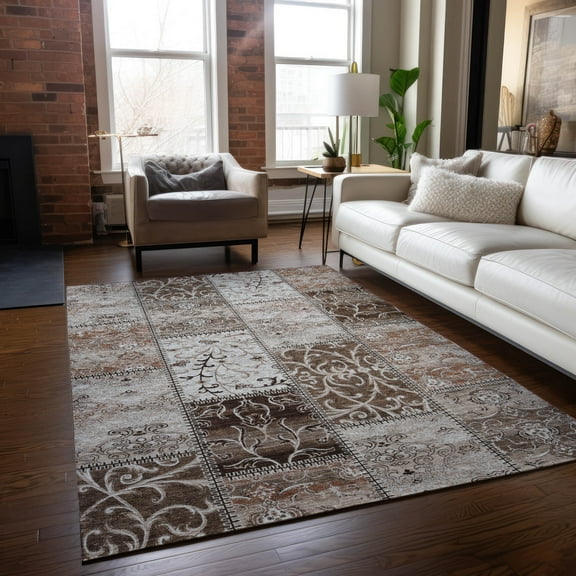 Addison Rugs Chantille Indoor/Outdoor Transitional Panel Beige Washable Rectangle Rug, 8' x 10'