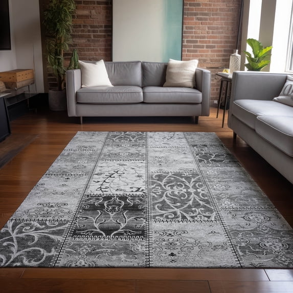 Addison Rugs Chantille Indoor/Outdoor Transitional Panel Gray Washable Rectangle Rug, 2'6" x 3'10"