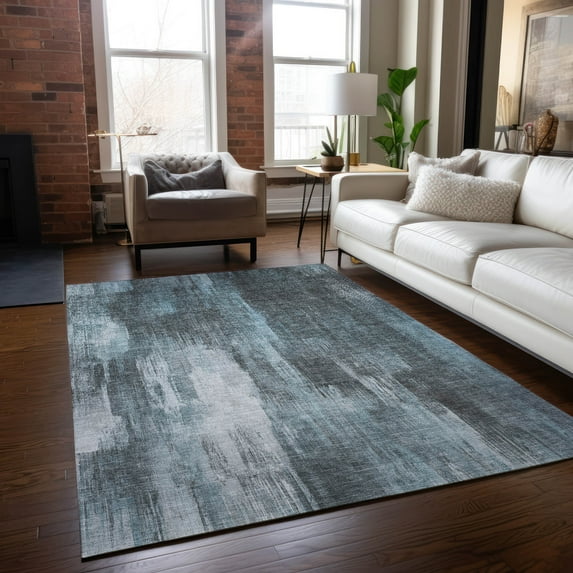 Addison Rugs Chantille Indoor/Outdoor Transitional Casual Teal Washable Rectangle Rug, 2'6" x 3'10"