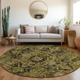 thumbnail image 1 of Addison Rugs Chantille Indoor/Outdoor Traditional Oriental Brown Washable Round Rug, 8' x 8', 1 of 6