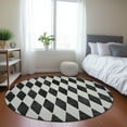 thumbnail image 1 of Addison Rugs Chantille Indoor/Outdoor Transitional Diamonds Black Washable Round Rug, 8' x 8', 1 of 6