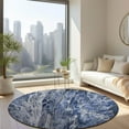 thumbnail image 1 of Addison Rugs Chantille Indoor/Outdoor Contemporary Abstract Blue Washable Round Rug, 8' x 8', 1 of 6