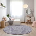 thumbnail image 1 of Addison Rugs Chantille Indoor/Outdoor Transitional Geometric Purple Washable Round Rug, 8' x 8', 1 of 6