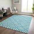 thumbnail image 1 of Addison Rugs Chantille Indoor/Outdoor Transitional Squares Teal Washable Rectangle Rug, 3' x 5', 1 of 6