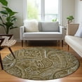 thumbnail image 1 of Addison Rugs Chantille Indoor/Outdoor Traditional Paisley Brown Washable Round Rug, 8' x 8', 1 of 6