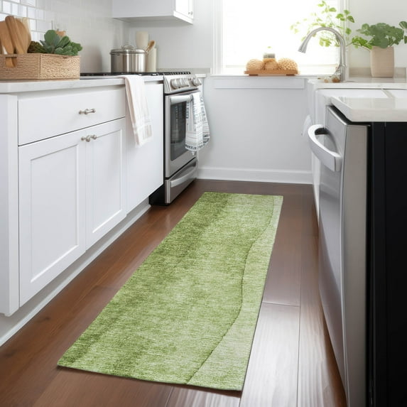 Addison Rugs Chantille Indoor/Outdoor Transitional Ombre Olive Washable Runner Rug, 2'3" x 7'6"