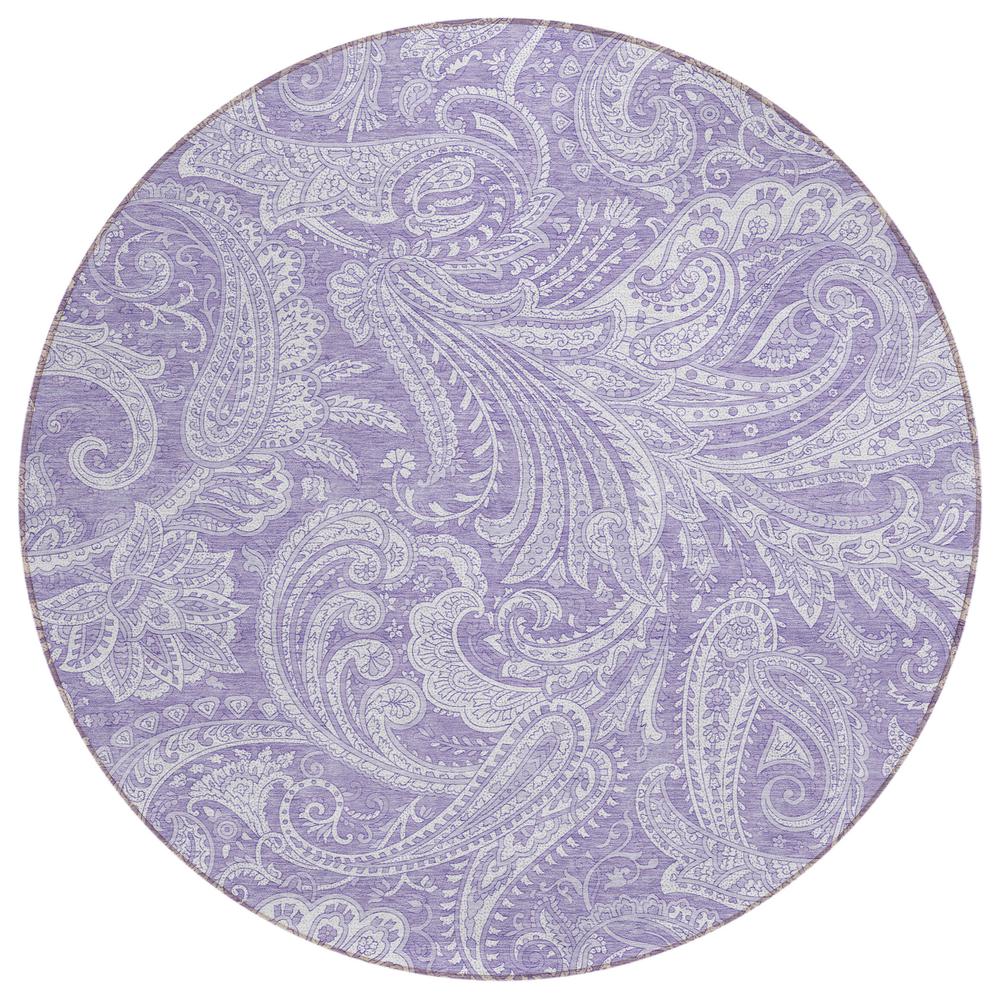 Addison Rugs Chantille ACN654 Lavender 8' x 8' Indoor Outdoor Round ...