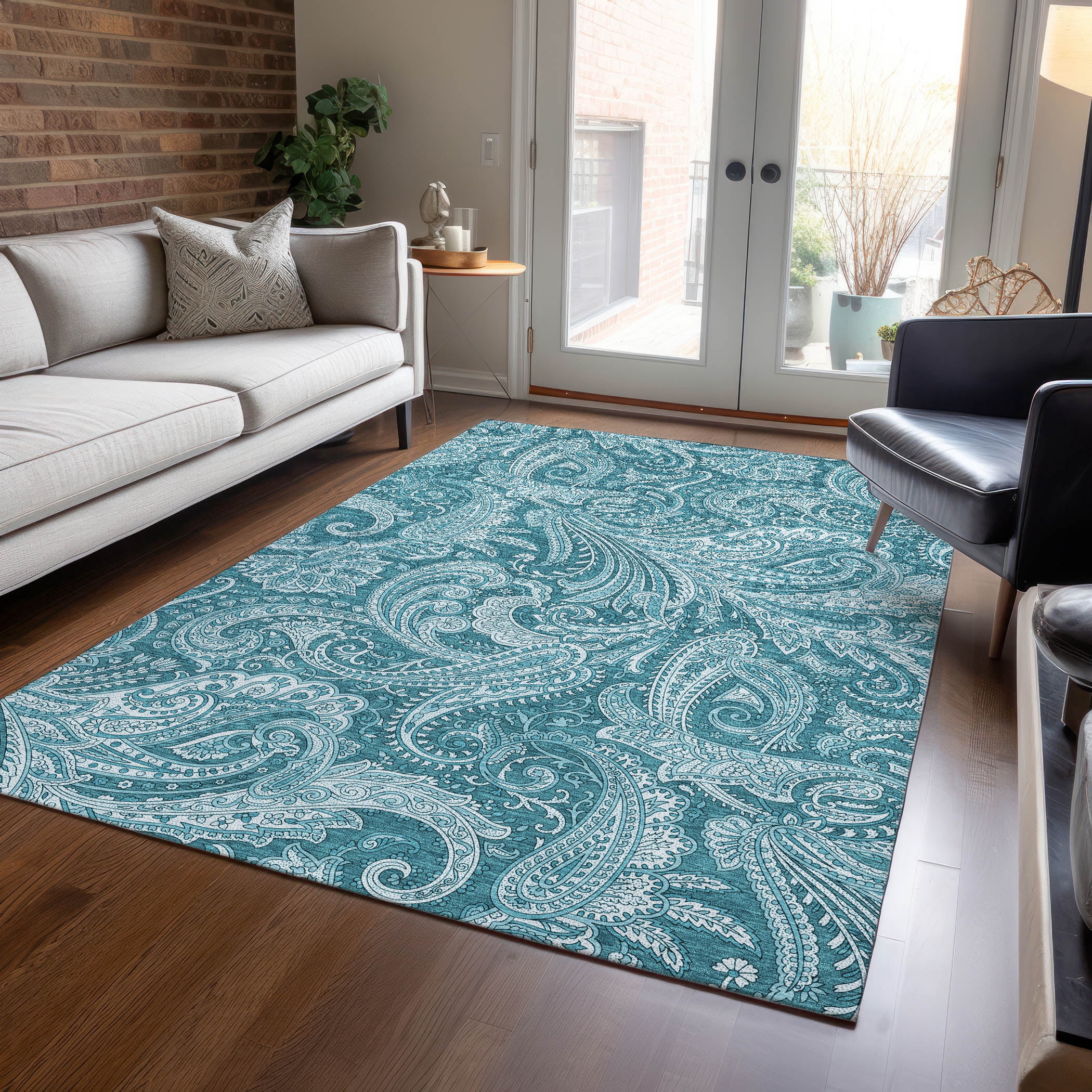 Turquoise Rugs. Amazon Addison Rugs Chantille Indoor/Outdoor Transitional Paisley Turquoise ...