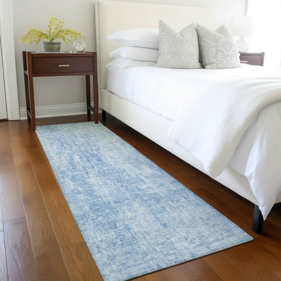 Addison Rugs Chantille Indoor/Outdoor Transitional Abstract Blue Washable Runner Rug, 2'3" x 7'6"