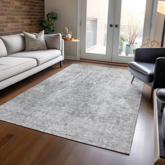 Addison Rugs Chantille Indoor/Outdoor Transitional Abstract Gray Washable Rectangle Rug, 8' x 10'