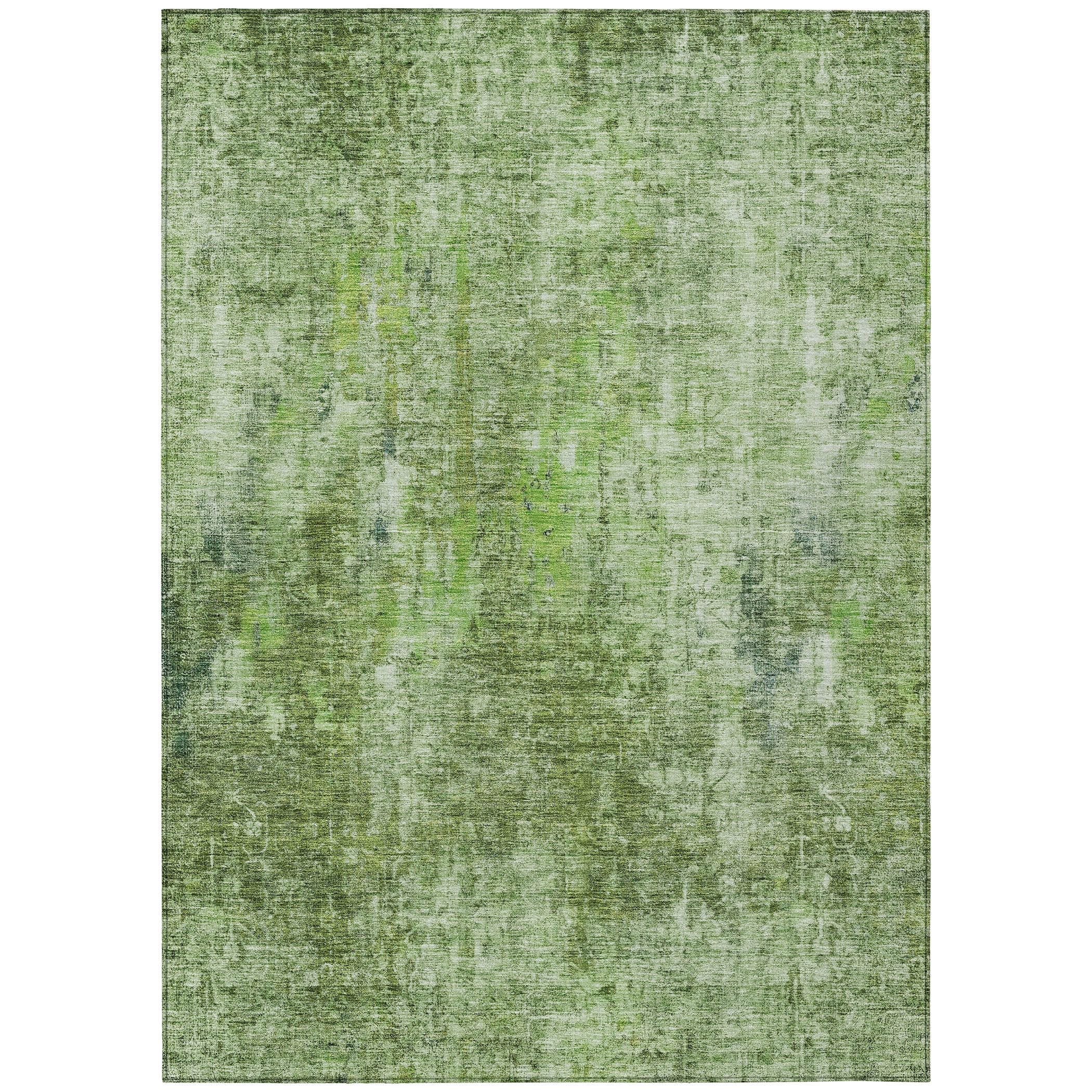 Olive Green Synthetic Flat Woven Indoor/Outdoor Rug