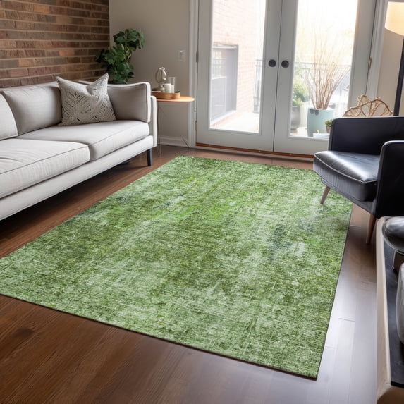 Addison Rugs Chantille Indoor/Outdoor Transitional Abstract Olive Washable Rectangle Rug, 9' x 12'