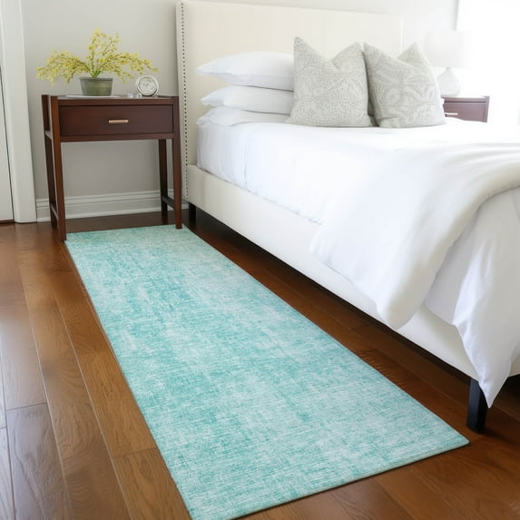 Addison Rugs Chantille Indoor/Outdoor Transitional Abstract Teal Washable Runner Rug, 2'3" x 7'6"