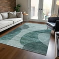 thumbnail image 1 of Addison Rugs Chantille Indoor/Outdoor Transitional Art Deco Green Washable Rectangle Rug, 5' x 7'6", 1 of 6