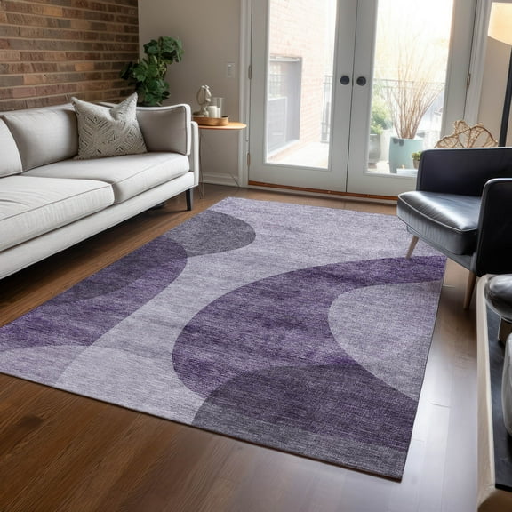Addison Rugs Chantille Indoor/Outdoor Transitional Art Deco Purple Washable Rectangle Rug, 3' x 5'