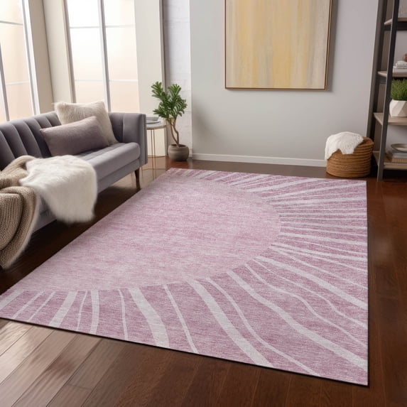 Addison Rugs Chantille Indoor/Outdoor Transitional Abstract Blush Washable Rectangle Rug, 10' x 14'