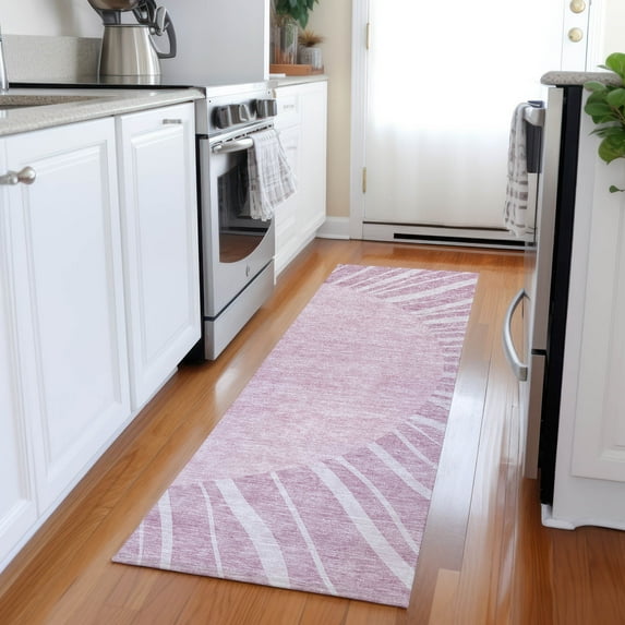 Addison Rugs Chantille Indoor/Outdoor Transitional Abstract Blush Washable Runner Rug, 2'3" x 7'6"