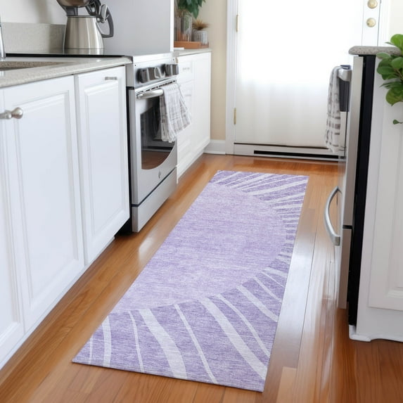 Addison Rugs Chantille Indoor/Outdoor Transitional Abstract Lavender Washable Runner Rug, 2'3" x 7'6"