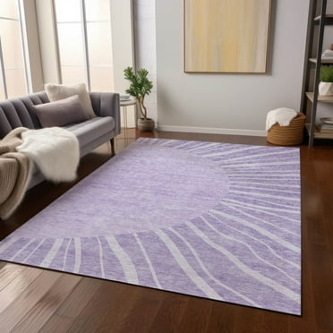 Addison Rugs Chantille Indoor/Outdoor Transitional Abstract Lavender Washable Rectangle Rug, 5' x 7'6"