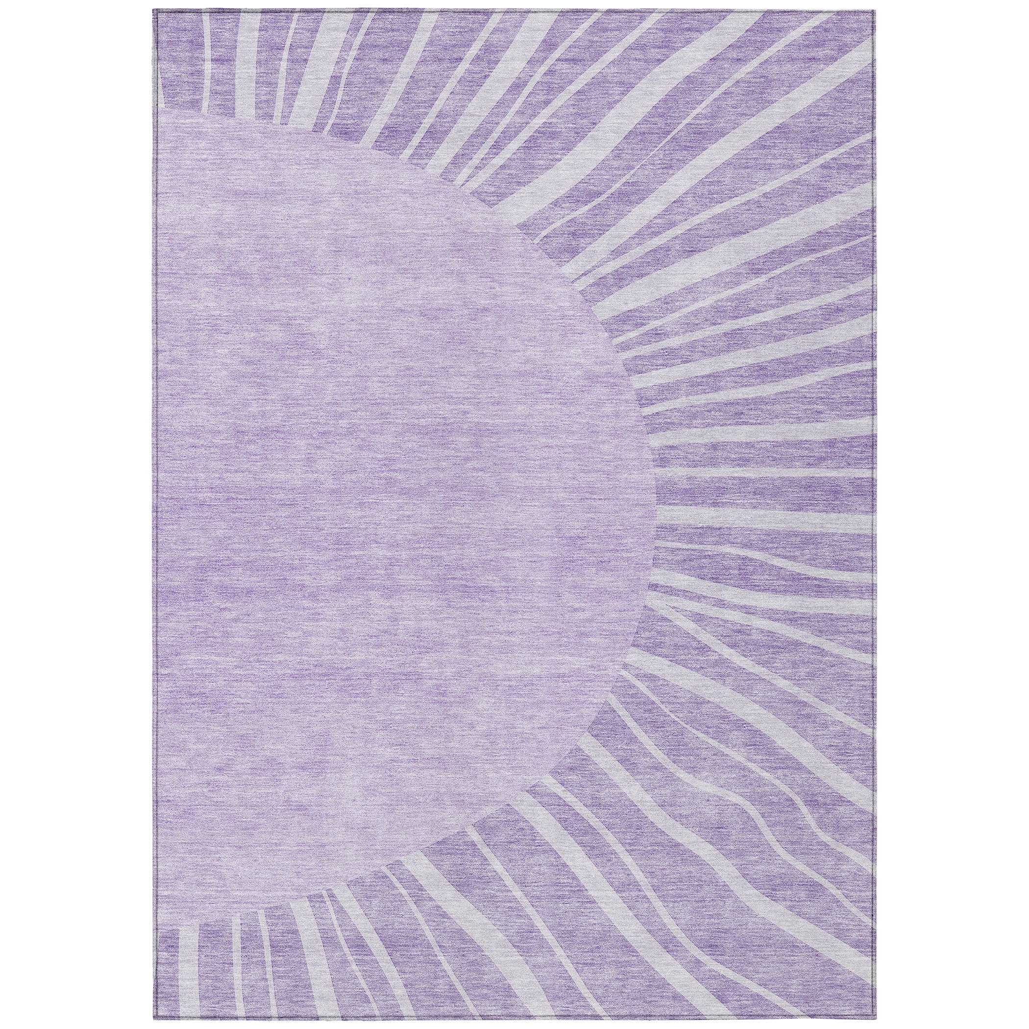 Lavender and Gray Synthetic Flat Woven Reversible Rug 5' x 7'