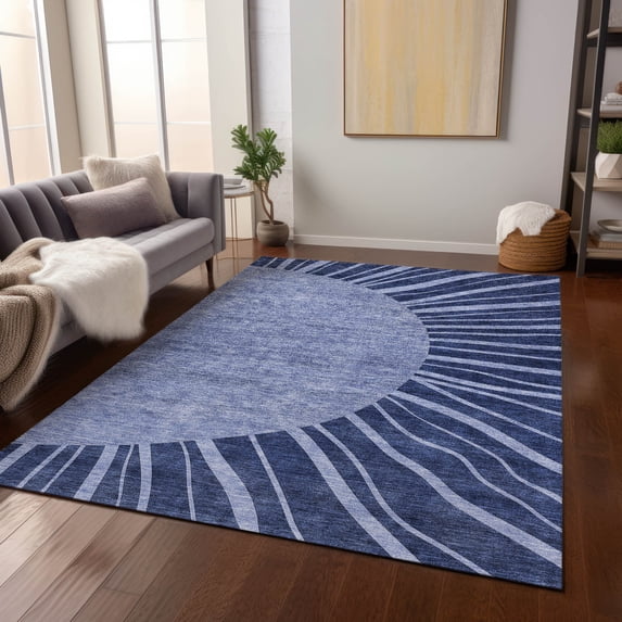 Addison Rugs Chantille Indoor/Outdoor Transitional Abstract Navy Washable Rectangle Rug, 2'6" x 3'10"