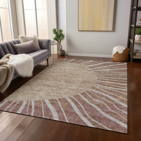 Addison Rugs Chantille Indoor/Outdoor Transitional Abstract Paprika Washable Rectangle Rug, 2'6" x 3'10"