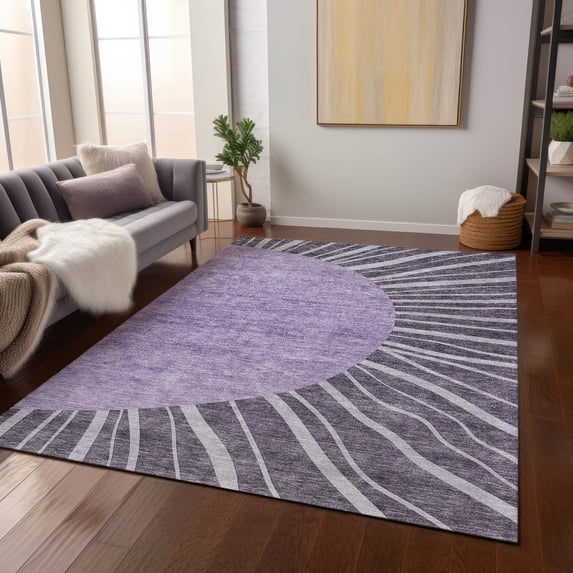 Addison Rugs Chantille Indoor/Outdoor Transitional Abstract Purple Washable Rectangle Rug, 5' x 7'6"