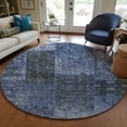 thumbnail image 1 of Addison Rugs Chantille Indoor/Outdoor Transitional Patchwork Navy Washable Round Rug, 8' x 8', 1 of 6