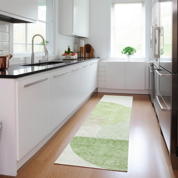 Addison Rugs Chantille Indoor/Outdoor Transitional Modern Olive Washable Runner Rug, 2'3" x 7'6"
