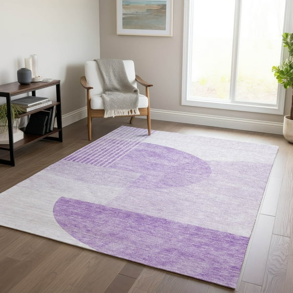 Addison Rugs Chantille Indoor/Outdoor Transitional Modern Purple Washable Rectangle Rug, 8' x 10'