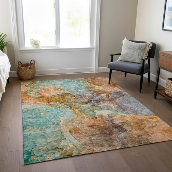 Addison Rugs Chantille Indoor/Outdoor Transitional Modern Coral Washable Rectangle Rug, 10' x 14'