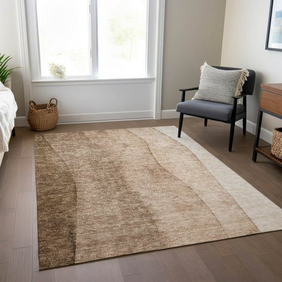 Addison Rugs Chantille Indoor/Outdoor Transitional Ombre Brown Washable Rectangle Rug, 9' x 12'
