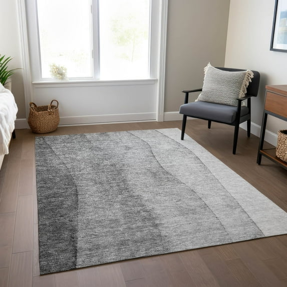 Addison Rugs Chantille Indoor/Outdoor Transitional Ombre Gray Washable Rectangle Rug, 5' x 7'6"