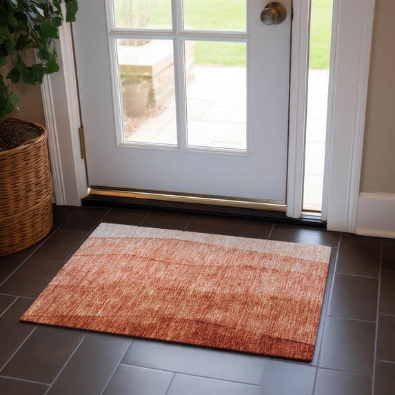 Addison Rugs Chantille Indoor/Outdoor Transitional Ombre Paprika Washable Rectangle Rug, 1'8" x 2'6"