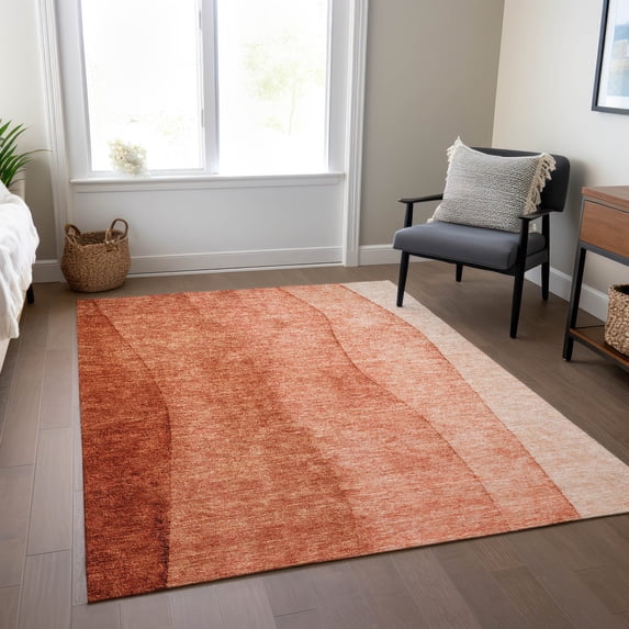 Addison Rugs Chantille Indoor/Outdoor Transitional Ombre Paprika Washable Rectangle Rug, 3' x 5'