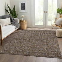 Addison Rugs Chantille Indoor/Outdoor Transitional Floral Chocolate Washable Rectangle Rug, 10' x 14'