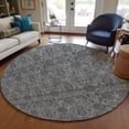 thumbnail image 1 of Addison Rugs Chantille Indoor/Outdoor Transitional Floral Gray Washable Round Rug, 8' x 8', 1 of 5
