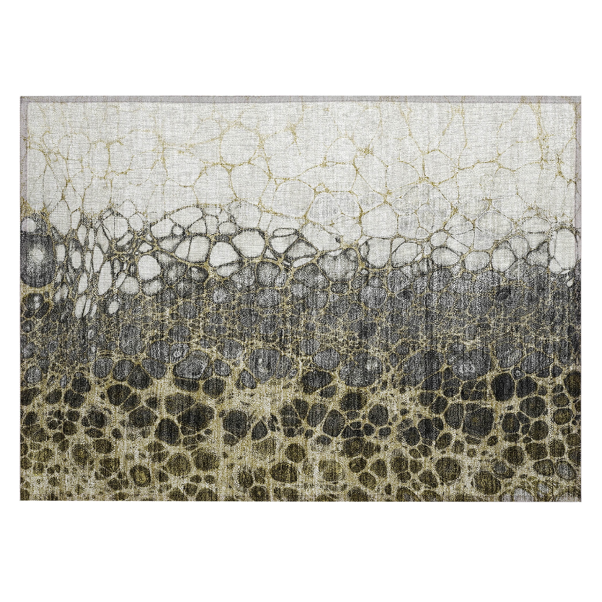 Beige and Gray Synthetic Washable Non-slip Area Rug 1'8" x 2'6"
