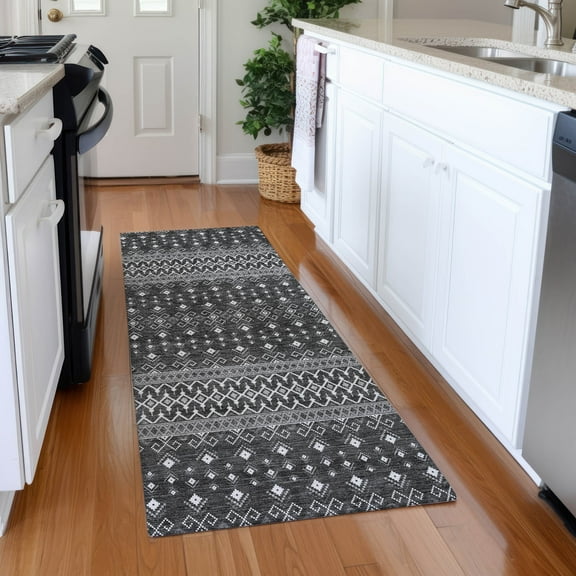 Addison Rugs Chantille Indoor/Outdoor Transitional Boho Gray Washable Runner Rug, 2'3" x 7'6"