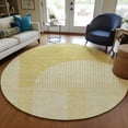thumbnail image 1 of Addison Rugs Chantille Indoor/Outdoor Transitional Art Deco Gold Washable Round Rug, 8' x 8', 1 of 6