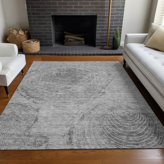 Addison Rugs Chantille Indoor/Outdoor Transitional Organic Gray Washable Rectangle Rug, 3' x 5'