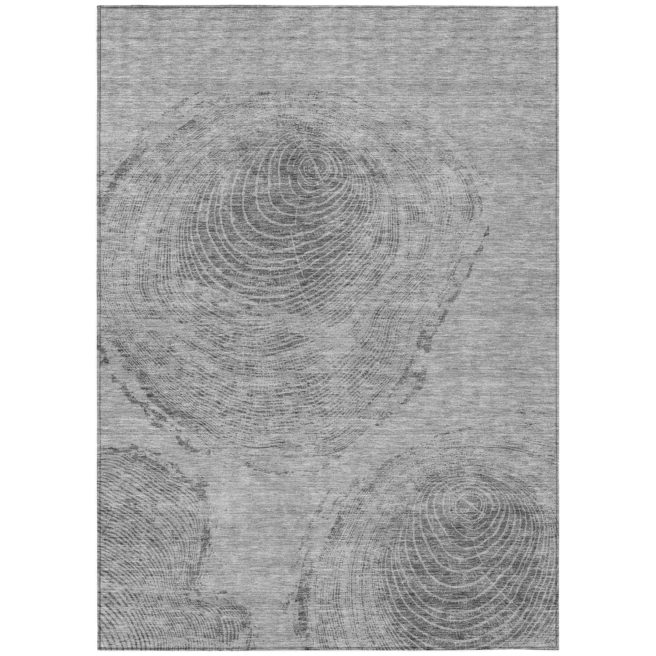Gray Synthetic Machine Washable Indoor/Outdoor Rug 8' x 10'