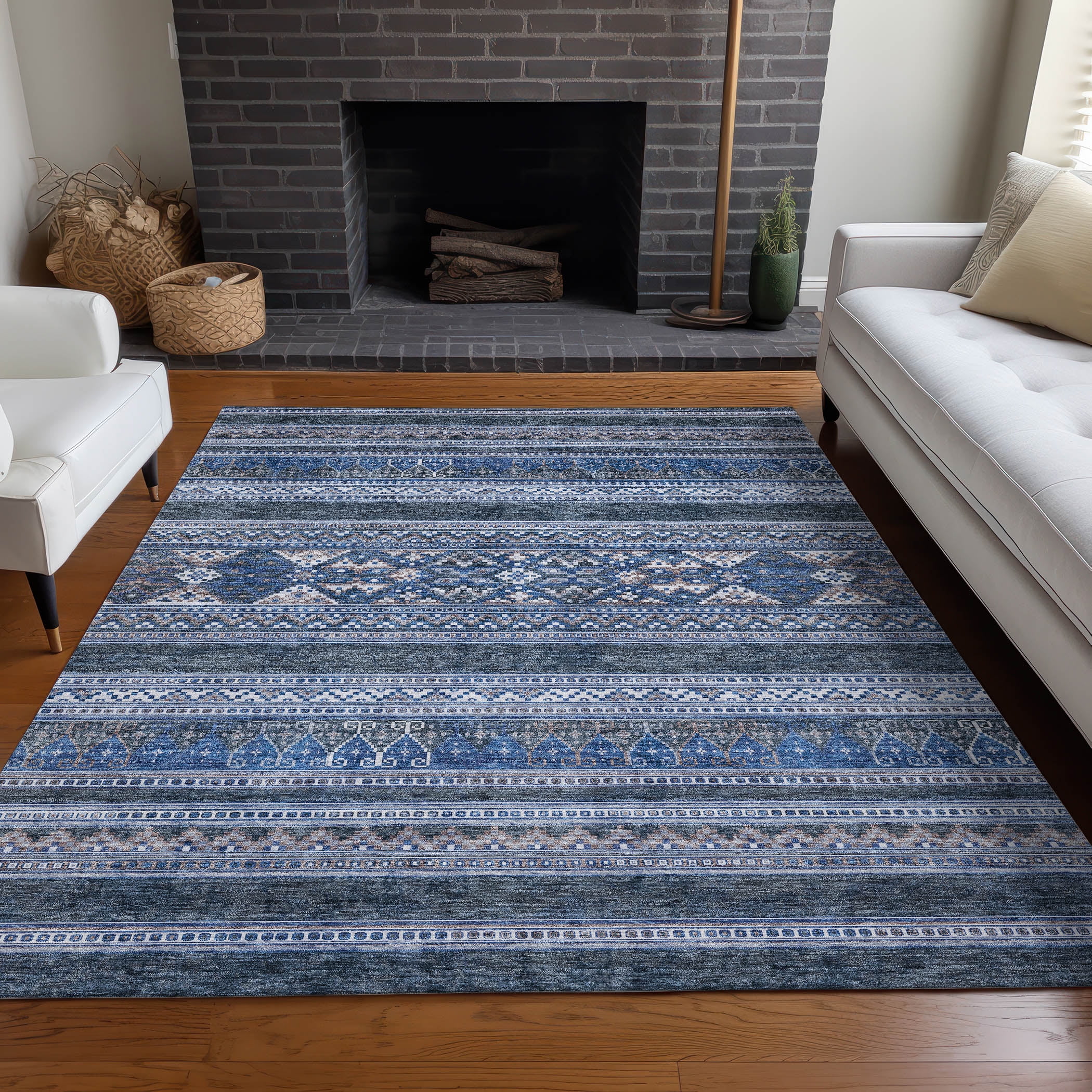 Addison Rugs Chantille Indoor/Outdoor Transitional Southwest Navy ...
