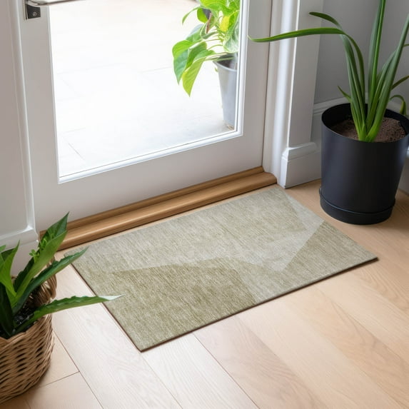 Addison Rugs Chantille Indoor/Outdoor Transitional Art Deco Beige Washable Rectangle Rug, 1'8" x 2'6"