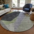 thumbnail image 1 of Addison Rugs Chantille Indoor/Outdoor Transitional Art Deco Sage Washable Round Rug, 8' x 8', 1 of 6